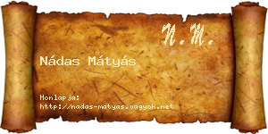 Nádas Mátyás névjegykártya